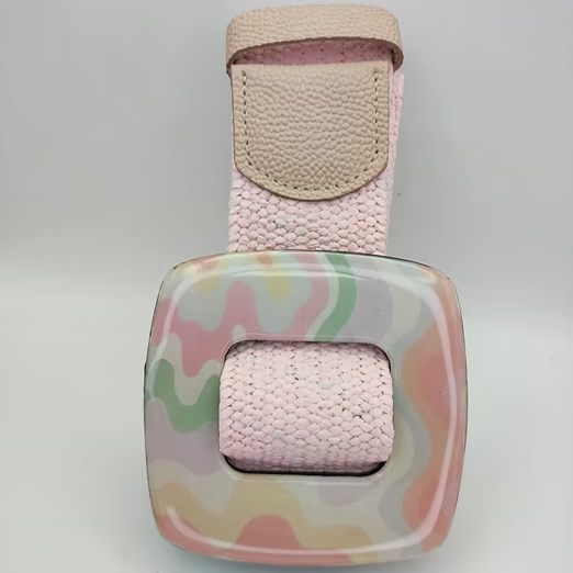 Cinturon Yute Rosado Pastel