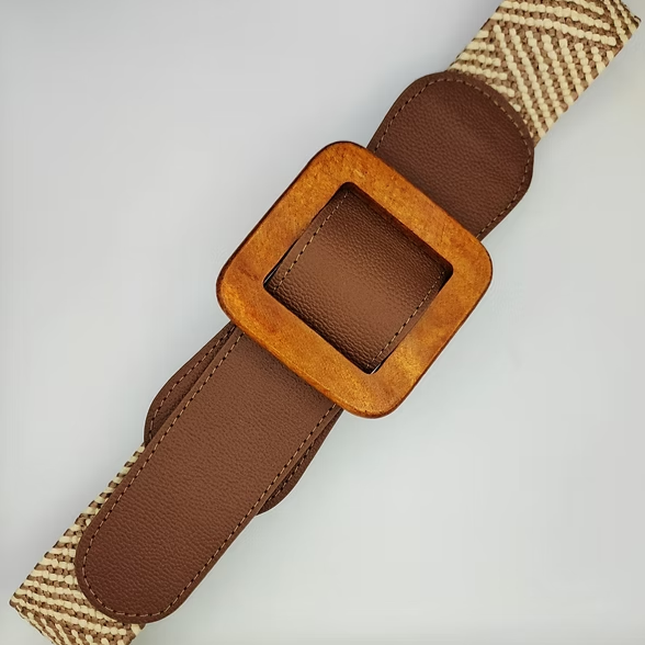 Cinturón Yute hebilla madera