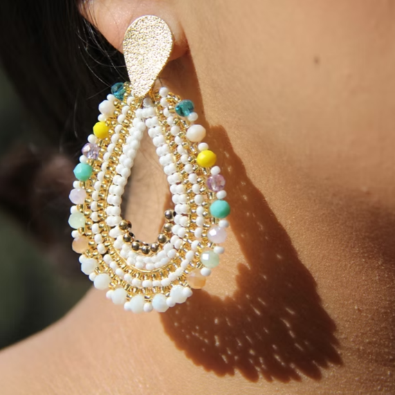 Aretes Tejidos Blancos