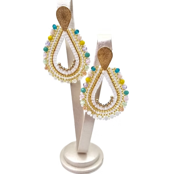 Aretes Tejidos Blancos
