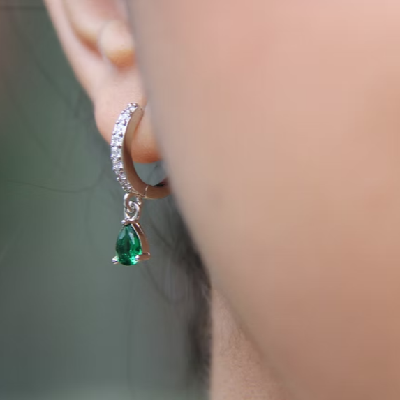 Arete Plateados Gota