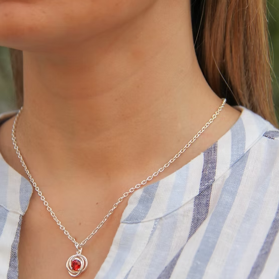 Cadena de Plata Dije Rojo