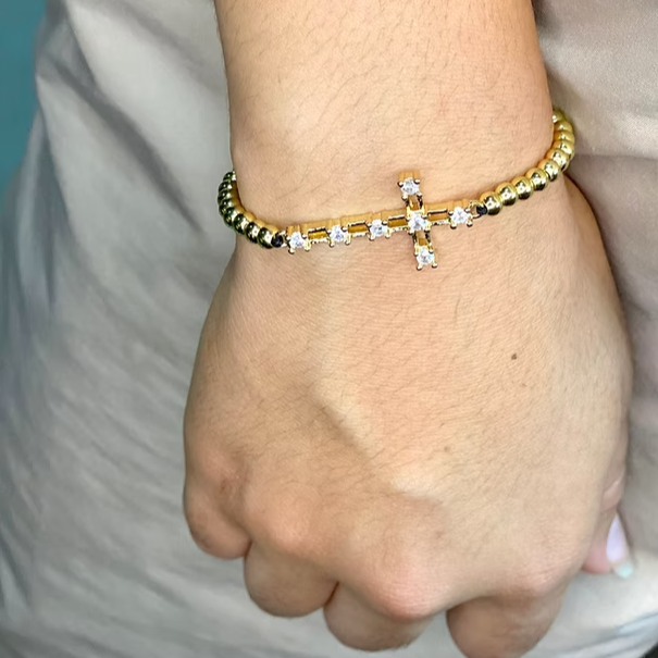 Pulsera Dorada Cruz