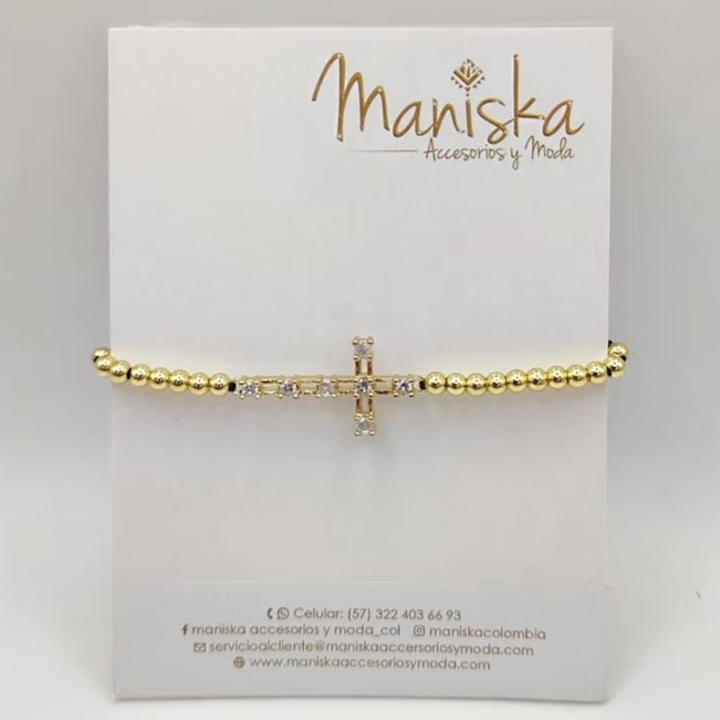 Pulsera Dorada Cruz