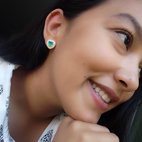 Topos Corazón Verde Agua