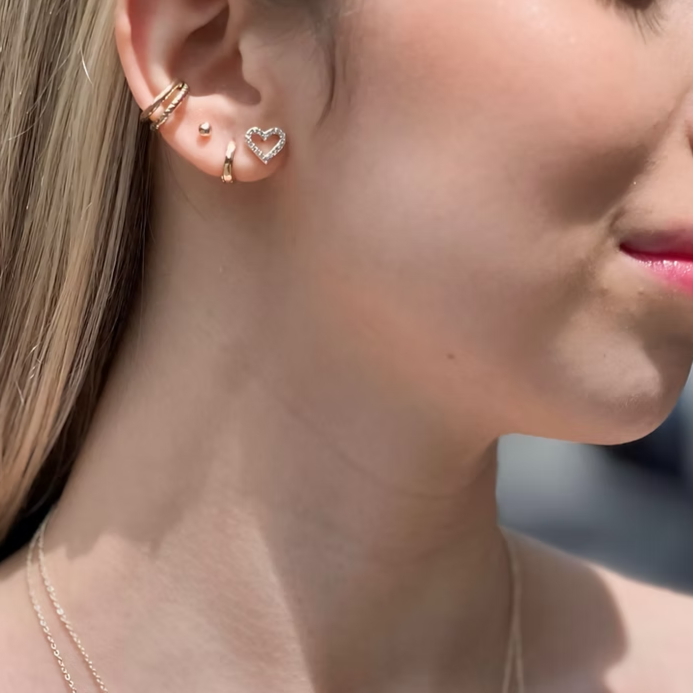 Ear Cuff Dorado Doble