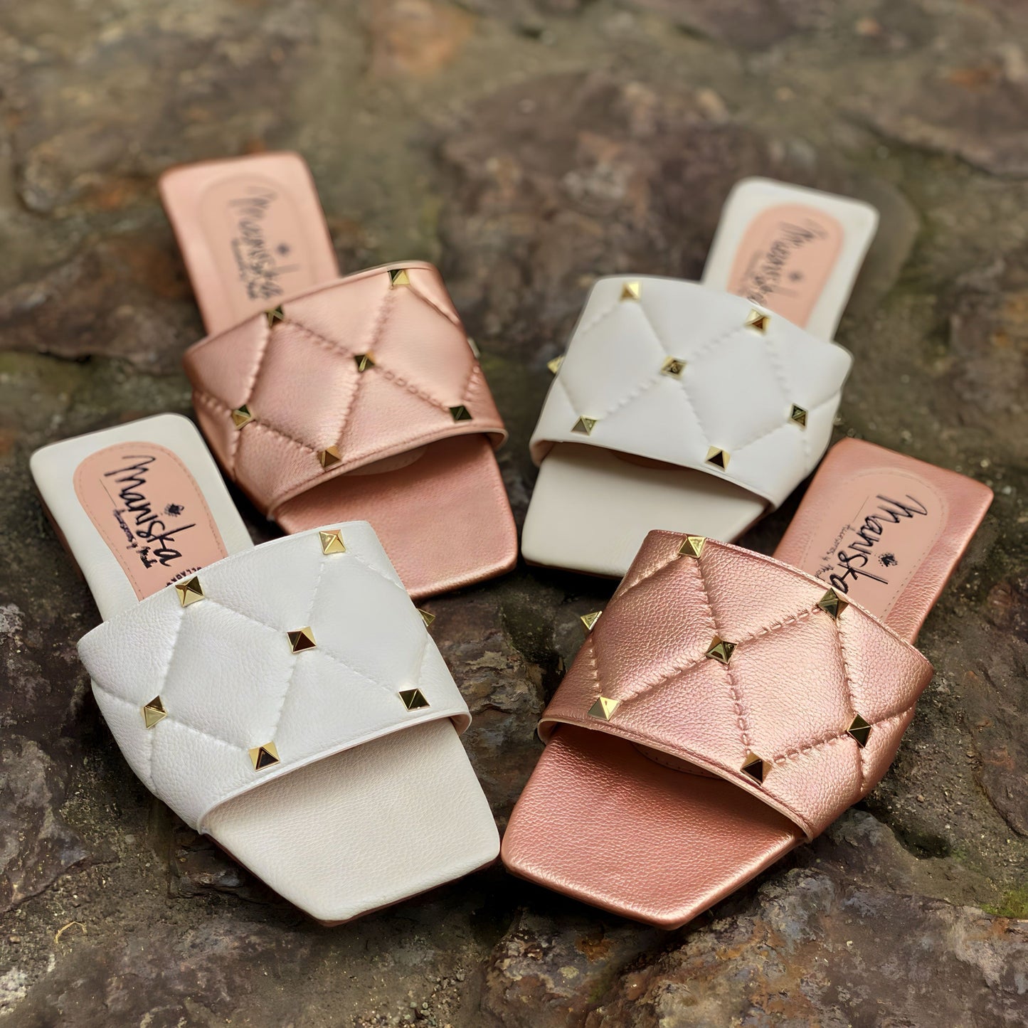 SANDALIA PLANA CUADRADA TACHES