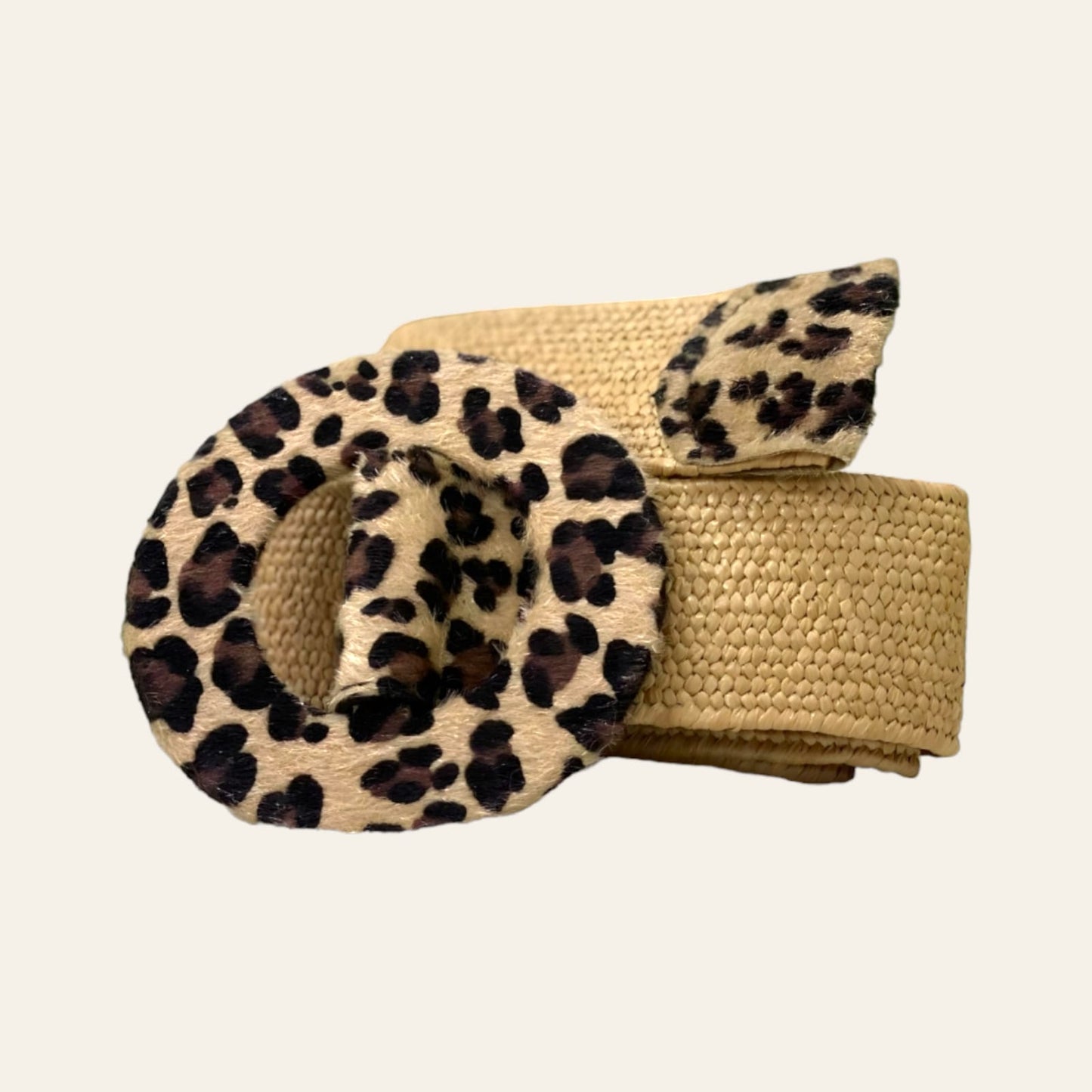 Cinturón de Yute Hebilla Redonda Animalprint