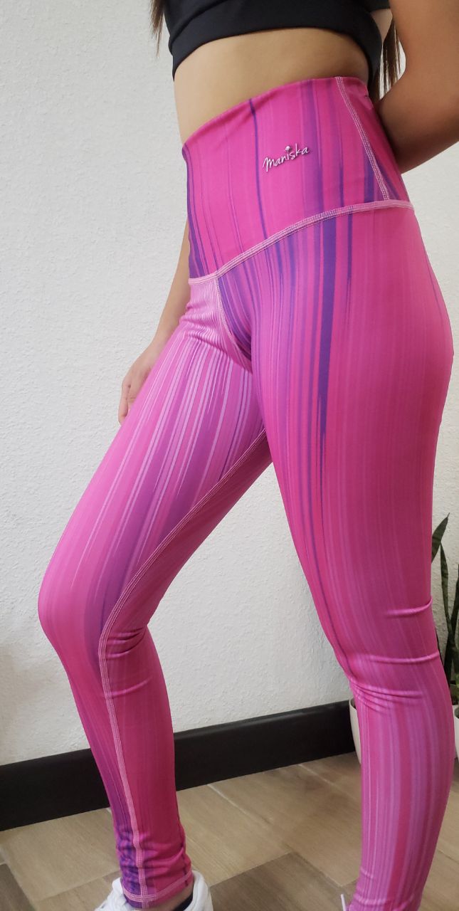Leggins Lineas Fucsia Azul