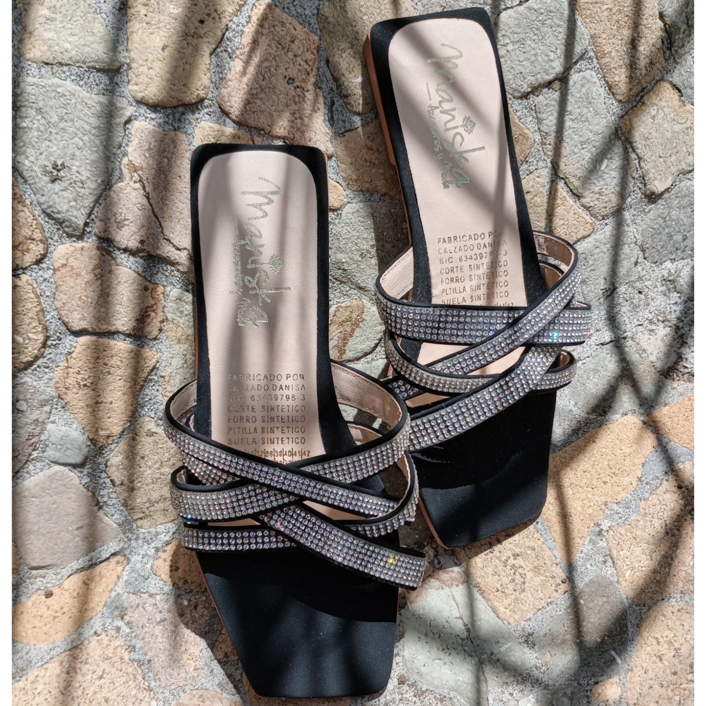 Sandalias Negras Brillo