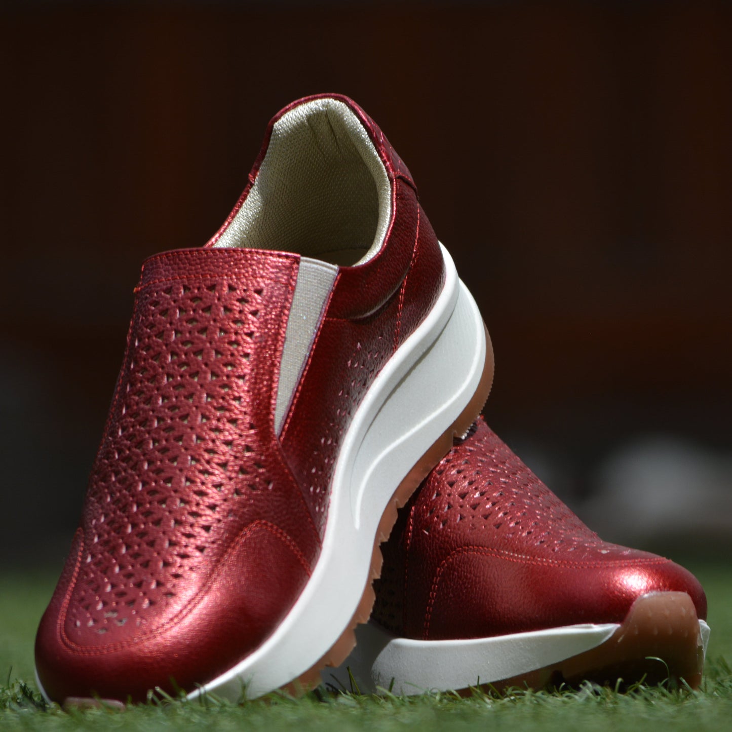 Tenis Rojos Metalizados