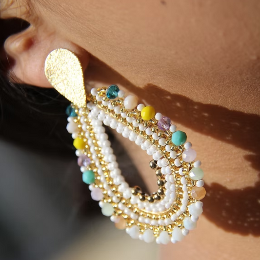 Aretes Tejidos Blancos