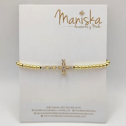 Pulsera Dorada Cruz
