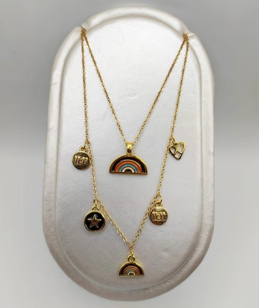 Collar Doble Arcoiris