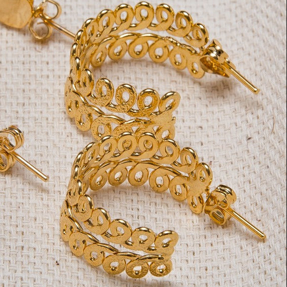 Aretes Bronce tipo tejidos