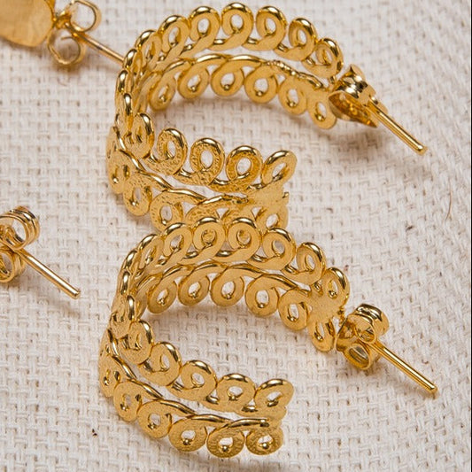 Aretes Bronce tipo tejidos