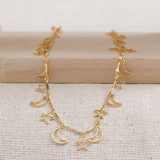 Tobillera luna y estrella