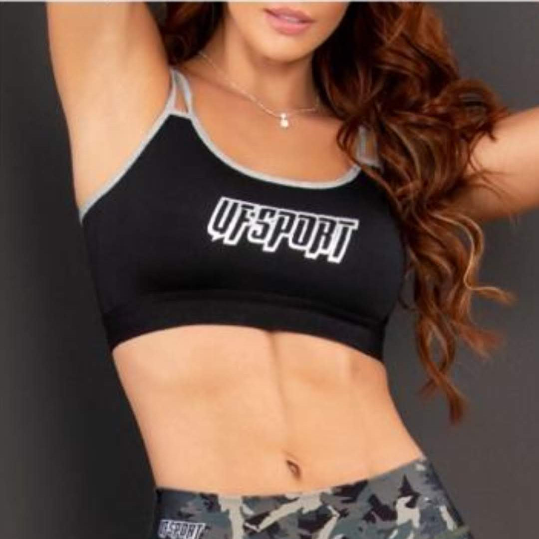 Top Deportivo Uf Sport tiras negro-gris