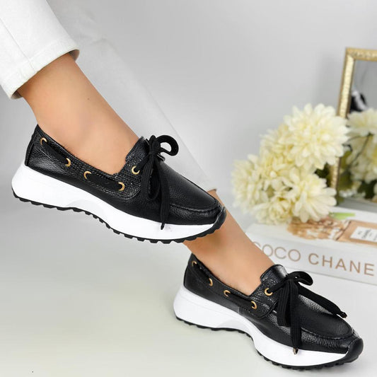 Mocasin Plano Negro