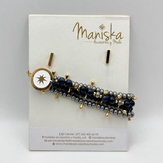 Pulsera Piedras Naturales Broche Circulo