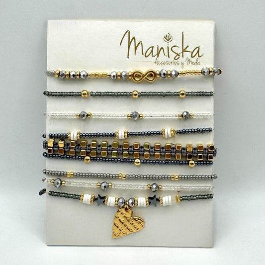 Pulseras Multiples Corazón