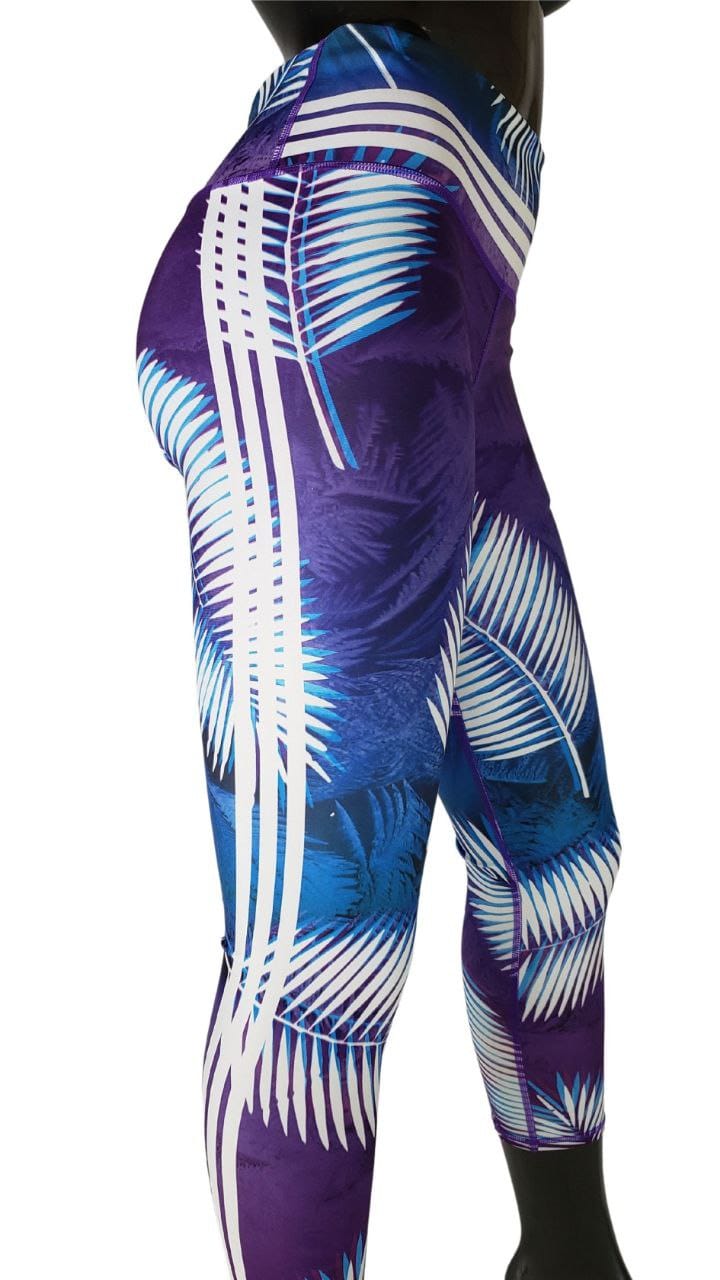 Leggins estilo palmera azul