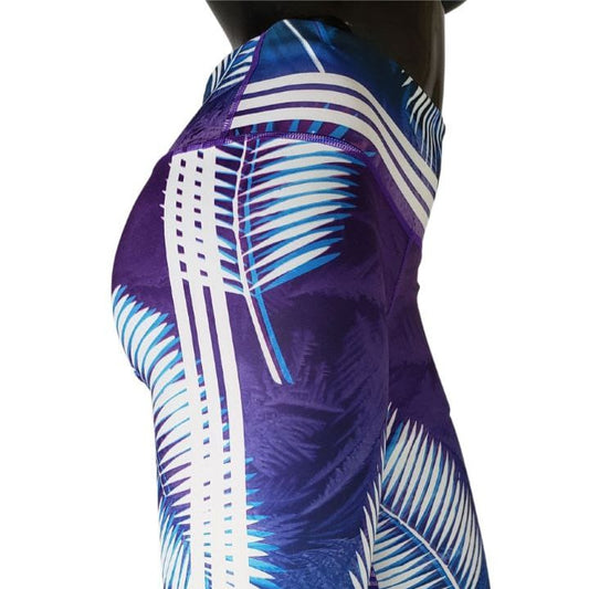 Leggins estilo palmera azul
