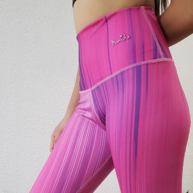 Leggins Lineas Fucsia Azul