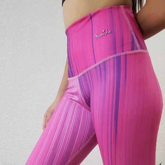 Leggins Lineas Fucsia Azul