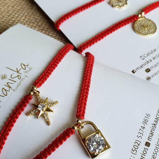 Pulseras Dobles Roja