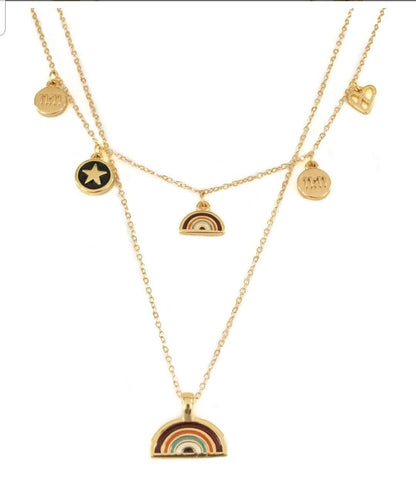 Collar Doble Arcoiris
