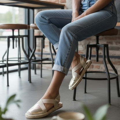 Spadrilla Cruzada Dorada